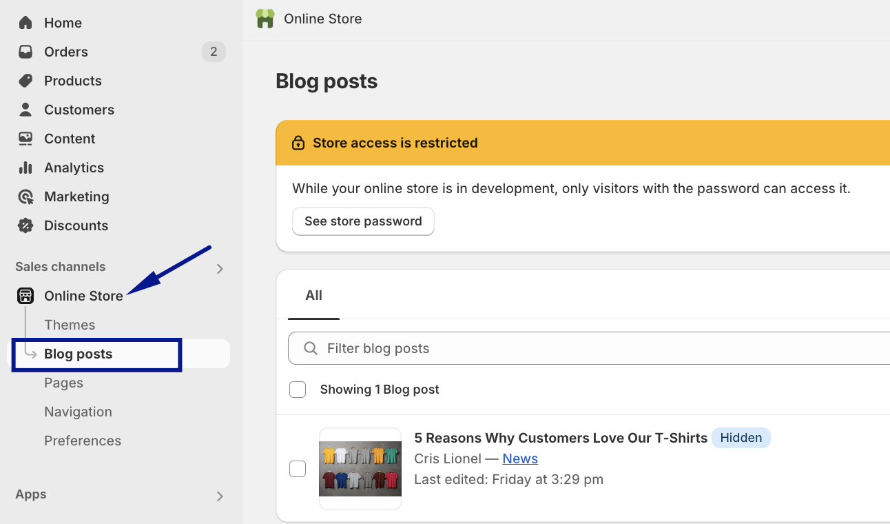 Add a Blog on Shopify